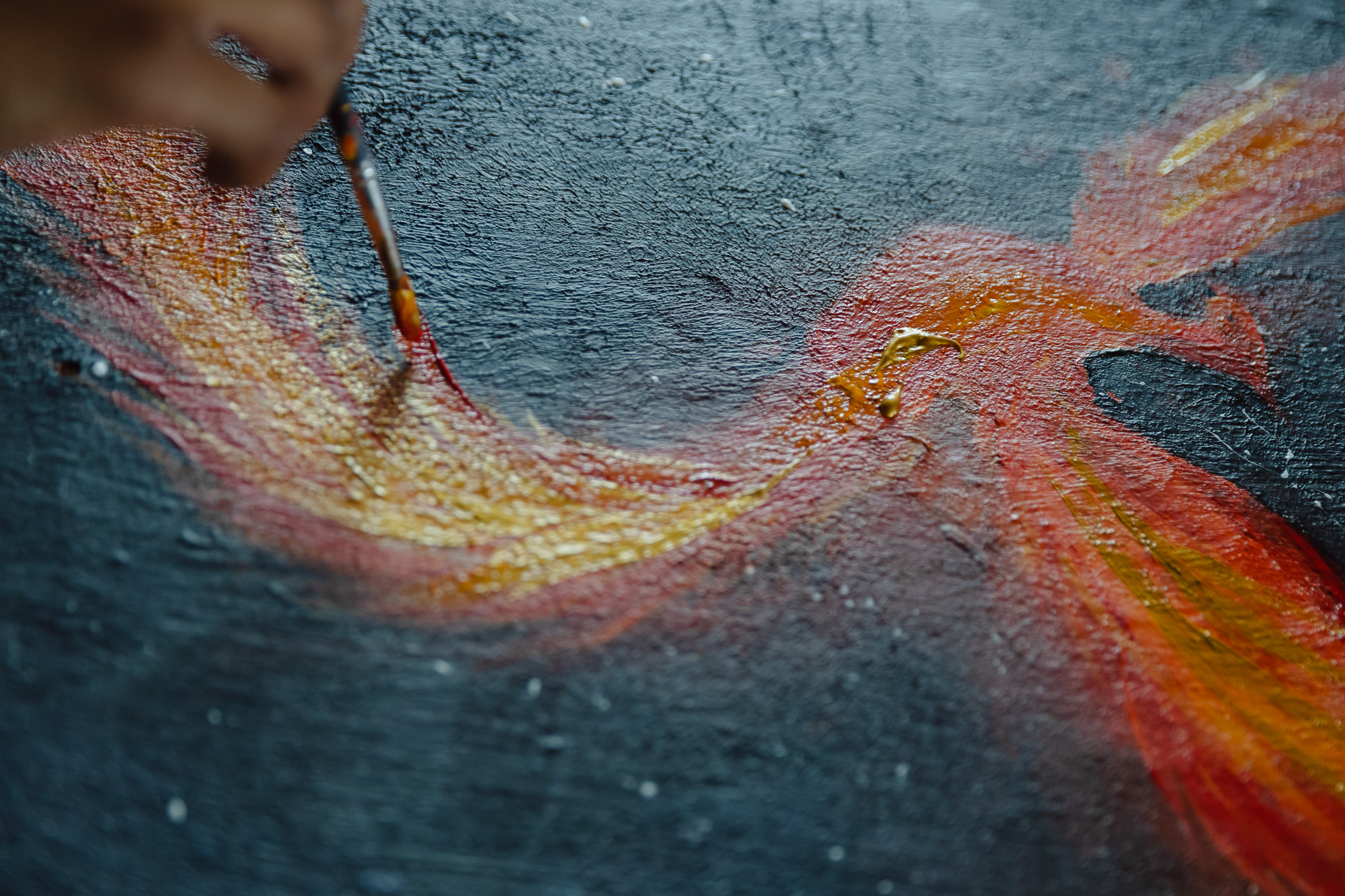 Malen in der 7. Klasse der Steinerschule Bern Ittigen Langnau